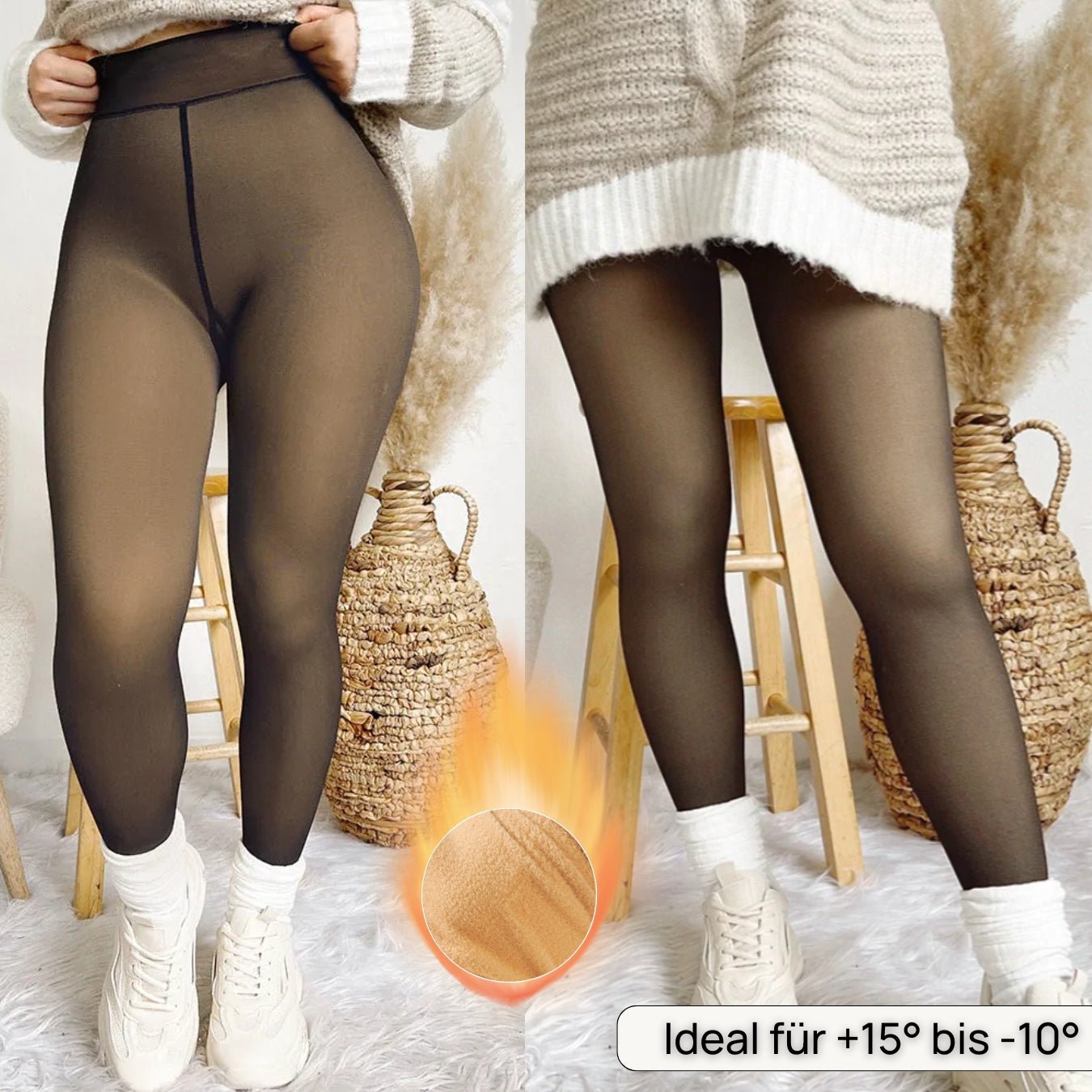 Fleece Strumpfhose™ mit stilvoller & bequemer Naht - Monoka