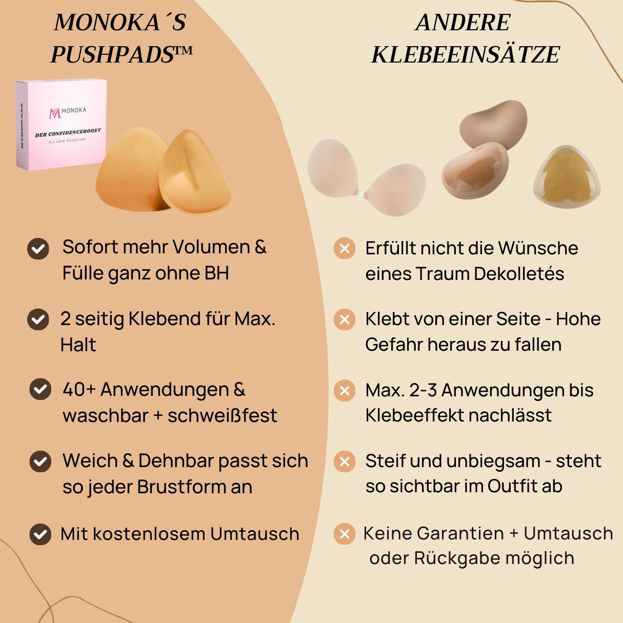 FlexPads™ patentierte Pushpads mit Knick - noch weicher & flexibler - Monoka