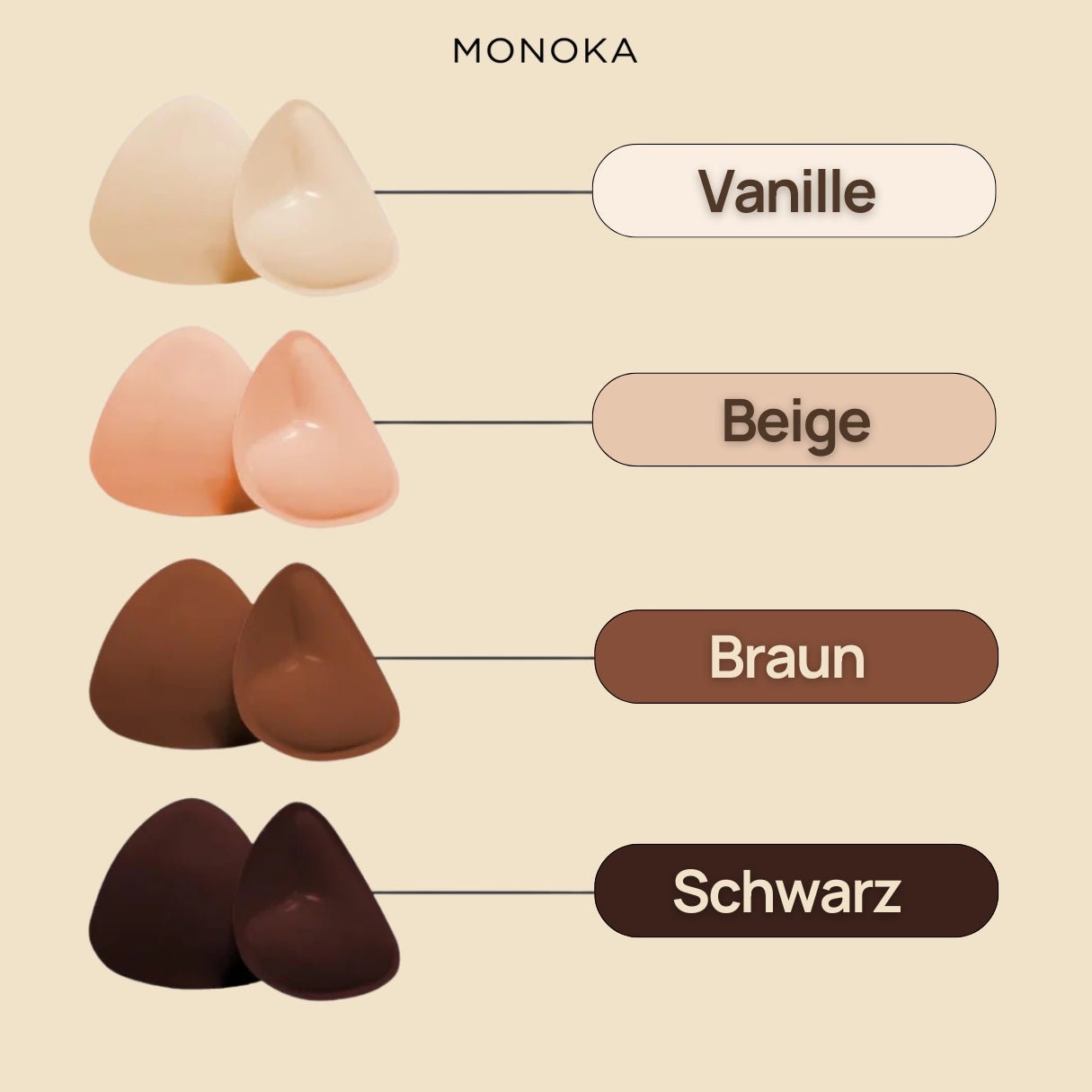 Monoka´s Pushpads™ Doppelseitig klebende Pushup Nippelcover - Monoka