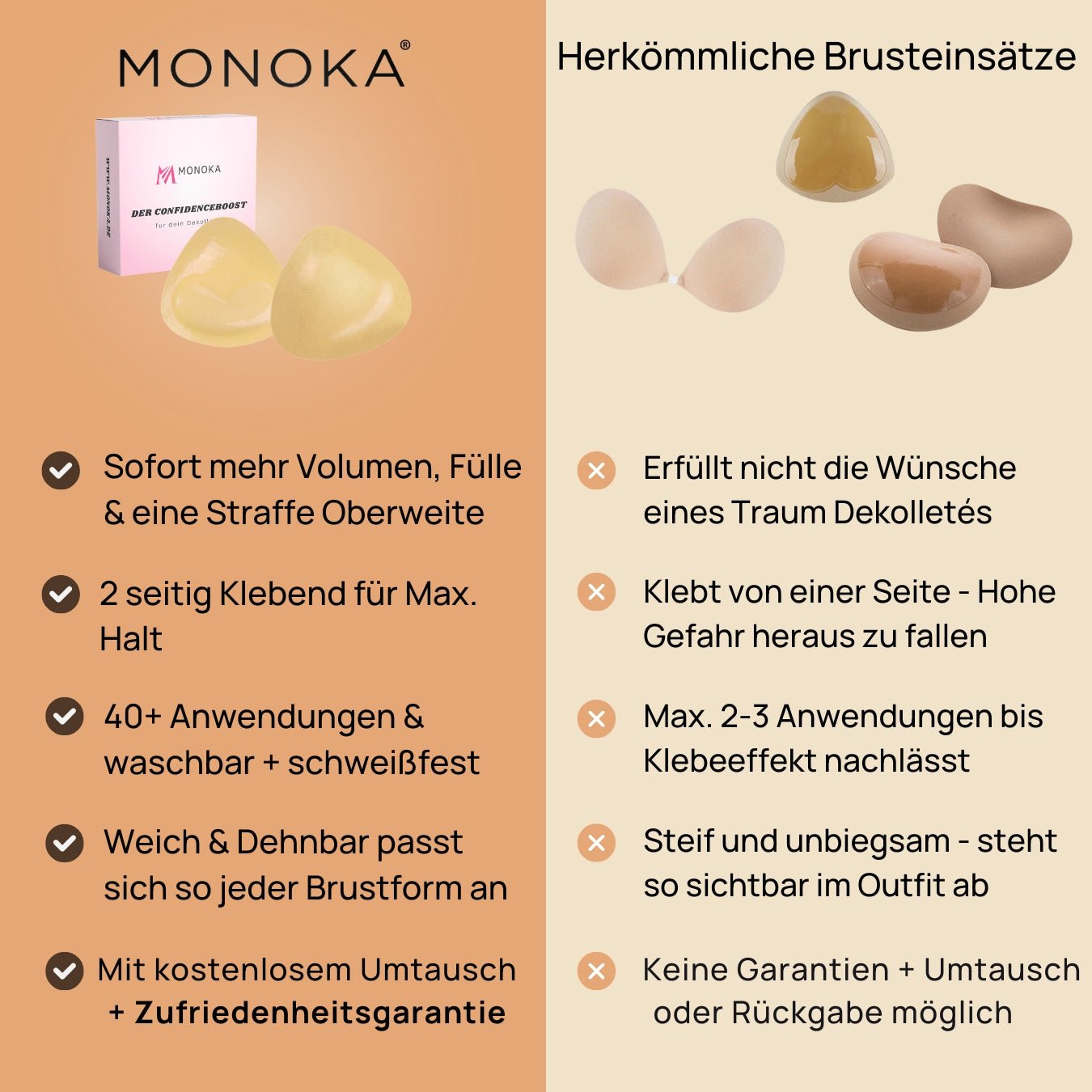 Soft Boost™ Dezenter Push um ein Körbchen - Monoka