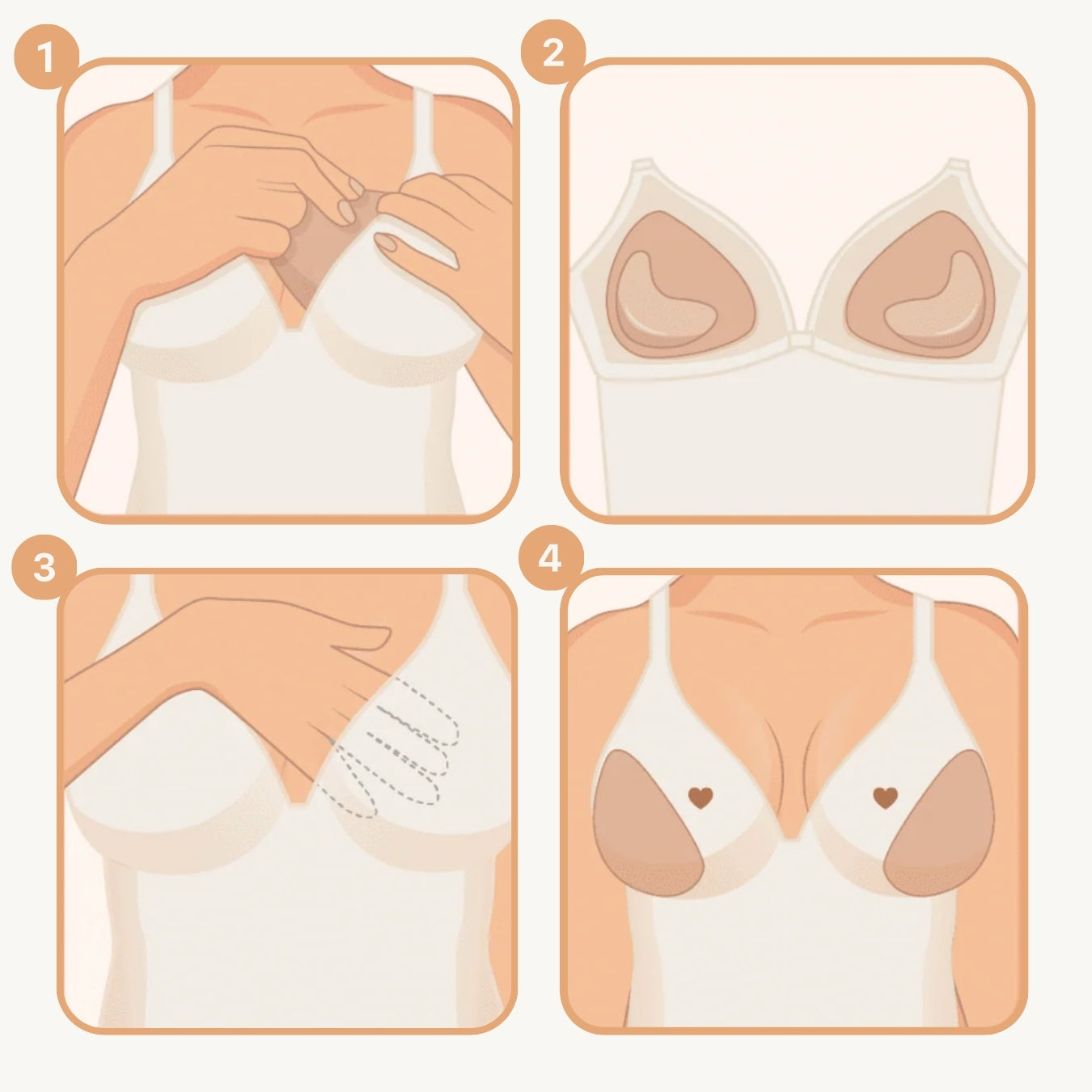 Monoka Bikini Push-Up Starterset™ Unsichtbare - wiederverwendbare VolumenPads für Bademode