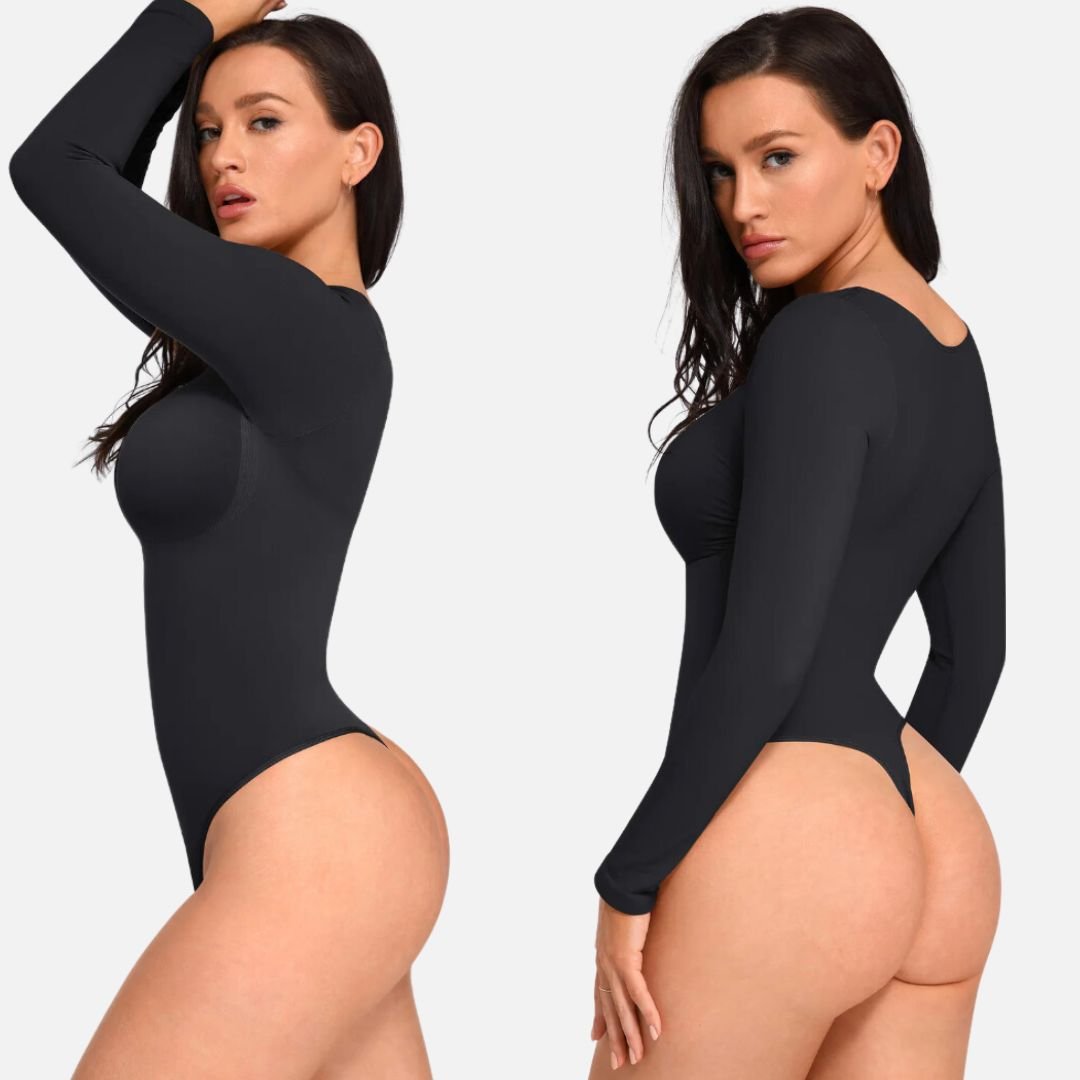 Langarm Body™ - Nahtloser Tanga - Bodysuit mit langen Ärmeln und Brustunterstützung, Shape Effekt - Monoka