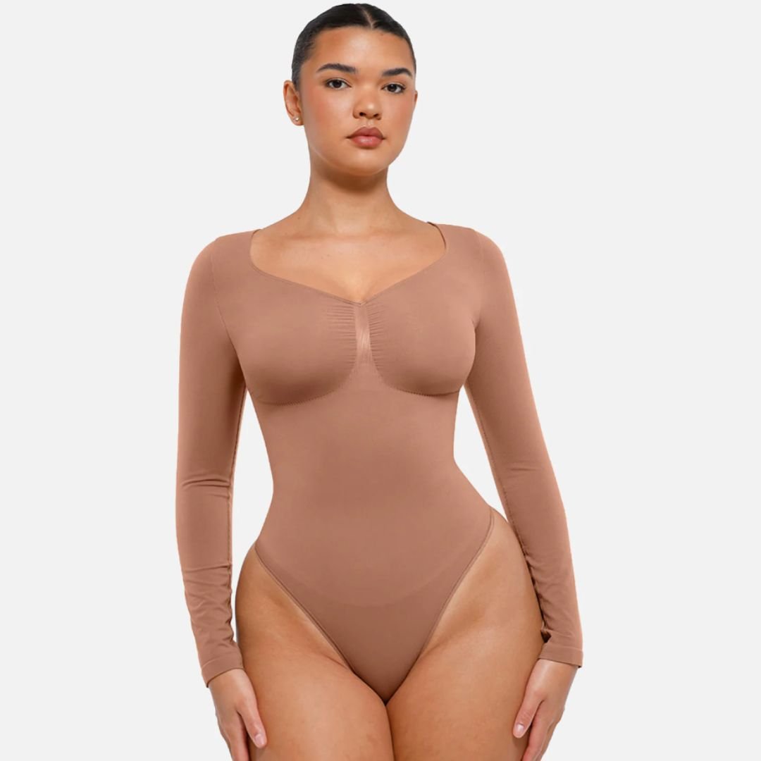 Langarm Body™ - Nahtloser Tanga - Bodysuit mit langen Ärmeln und Brustunterstützung, Shape Effekt - Monoka