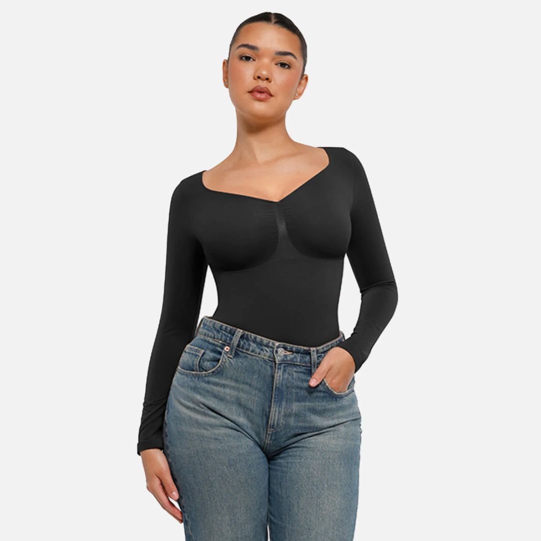 Langarm Body™ - Nahtloser Tanga - Bodysuit mit langen Ärmeln und Brustunterstützung, Shape Effekt - Monoka