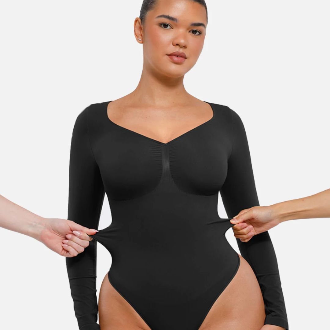 Langarm Body™ - Nahtloser Tanga - Bodysuit mit langen Ärmeln und Brustunterstützung, Shape Effekt - Monoka