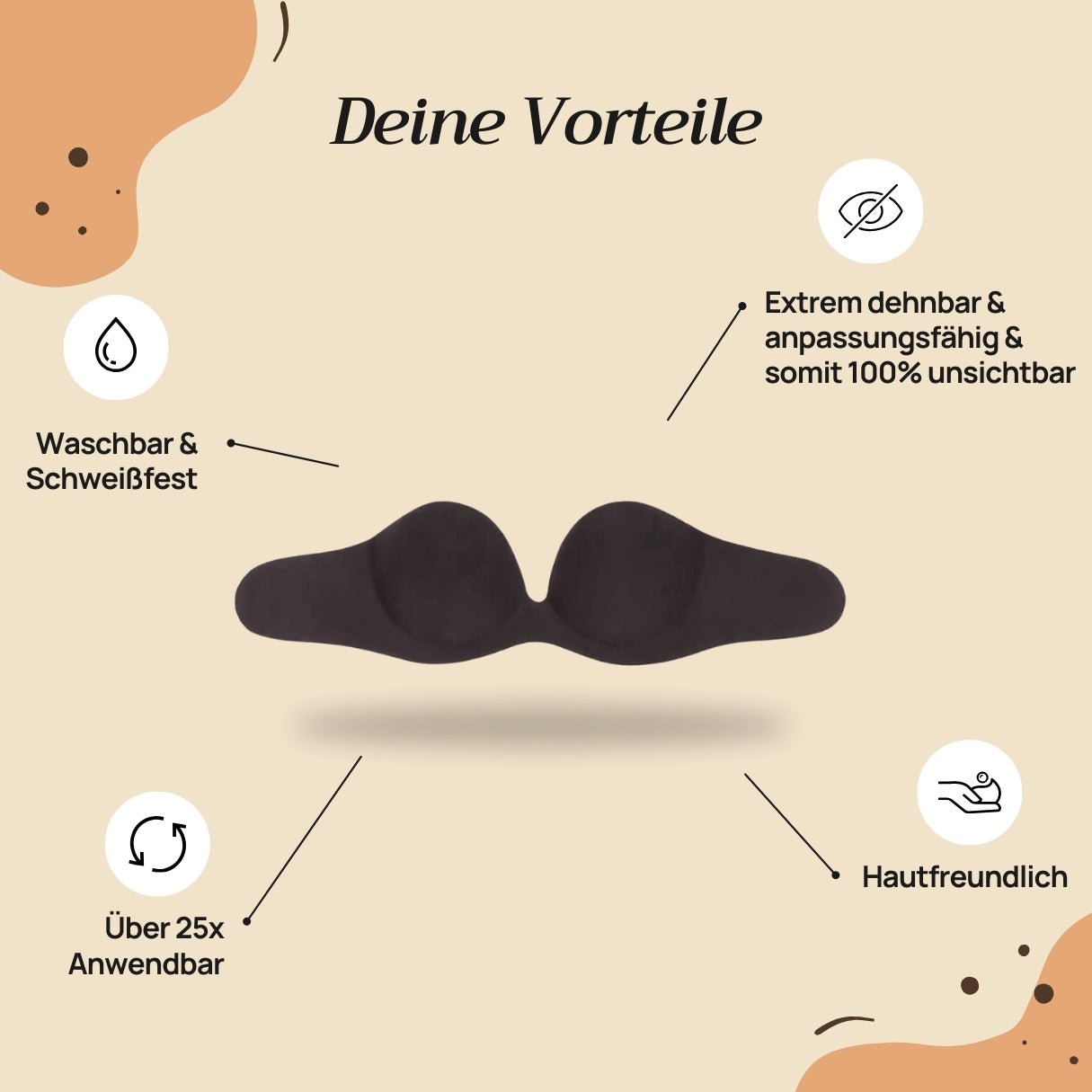 Trägerloser Pushup Klebe - BH™ - Ideal für rückenfreie & trägerlose Outfits - Monoka